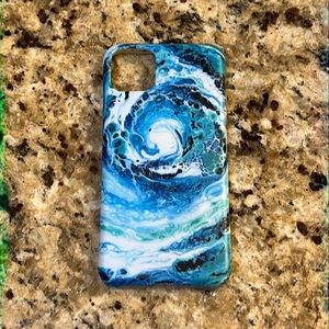 NEW iPhone cover for 11pm Max wave colors Blue Green artwork